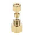 Compression Tube Fitting G1 2 Female Thread X 10mm Od Straight Coupling Adapter Brass Pack Of