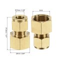 Compression Tube Fitting G1 2 Female Thread X 10mm Od Straight Coupling Adapter Brass Pack Of