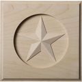 Ekena Millwork Ros07x07aurw Austin Star Rosette 7-inch X 1-inch Rubberwood 