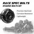Autobahn88 Motorcycle Engine Bolt Dress-up Kit Compatible With Yamaha Yzf R7 2022 Black Set Of 25