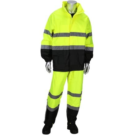 West Chester 4530 Xl Fluorescent Lime Green W Black Colorblocking Each