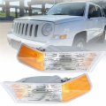 Waltyotur 1 Pair Front Left Right Parking Turn Signal Lights Corner Lamp Drl Kit Replacement For Jeep Patriot 2007-2014
