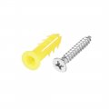6mmx26mm Plastic Expansion Tube For Drywall With Screws Yellow 20pcs 