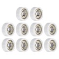 10pcs 608zz Ball Bearing Guide 8x26x10mm Double Metal Shielded Nylon Roller Bearings Flat Pulley Wheel For Furniture Hardware 
