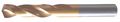 Screw Machine Stub Length Drill H S Gold Tin Coated Wire Gage Size 4 Flute 1-1 Oal 2-3 8 