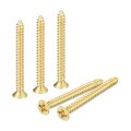 20pcs Brass Wood Screws M3 X 30mm Phillips Flat Head Self Tapping Woodworking Screw For Door Hinges Wooden Furniture Home 