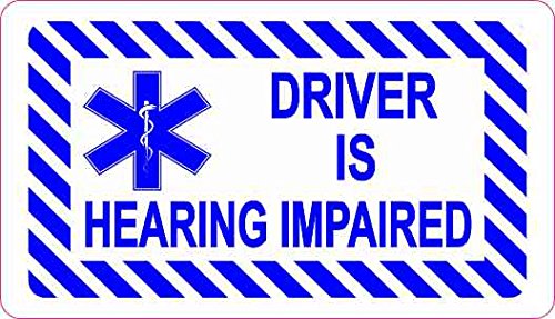 3 5in X 2in Driver Is Hearing Impaired Sticker By Stickertalk