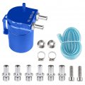 Universal Car Oil Catch Can Kit 300ml Aluminum Polish Engine Air Separator Tank Reservoir Blue Model Jlacz335-bl 