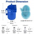 Universal Car Oil Catch Can Kit 300ml Aluminum Polish Engine Air Separator Tank Reservoir Blue Model Jlacz335-bl