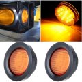 2pcs 2 5 13 Led 2amber Light Rubber Round Trailer Side Marker Lights Sl-912 877b Rubber Grommet