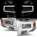 Akkon Fits 2007-2014 Ford Expedition Led Bar C-tube Parking Lamp Chrome Headlights Pair Driver Passenger 
