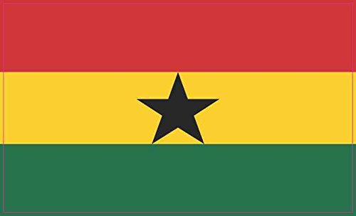 Stickertalk Ghana Flag Vinyl Sticker 5 Inches By 3