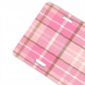 License Plate 6x12 Inches Gingham 1 Plaid Pink Front Durable Automotive Metal Car Tag For Vehicle Sedan Suv