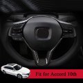 Xiter Carbon Fiber And Electroplated Finishes Steering Wheel Cover Molding Trims Accessories For Honda Accord 10th 2018 2019