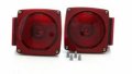 Optronics 2 Pack Universal Square Red Led Stud Mount Combo Tail Light Set Tll008rk