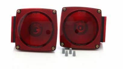 Optronics 2 Pack Universal Square Red Led Stud Mount Combo Tail Light Set Tll008rk