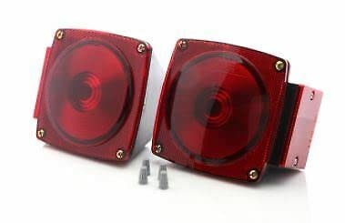 Optronics 2 Pack Universal Square Red Led Stud Mount Combo Tail Light Set Tll008rk