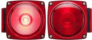 Optronics 2 Pack Universal Square Red Led Stud Mount Combo Tail Light Set Tll008rk