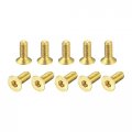 Uxcell Flat Head Socket Cap Screws M3-0 5 X 8mm Brass Inner Hex Drive Fasteners Bolts 24pcs