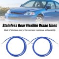 Hoypeyfiy 2pcs Stainless Rear Flexible Brake Lines Replacement For Honda Civic Ex Lx Dx Si Gx Hx Ek 1996-2000