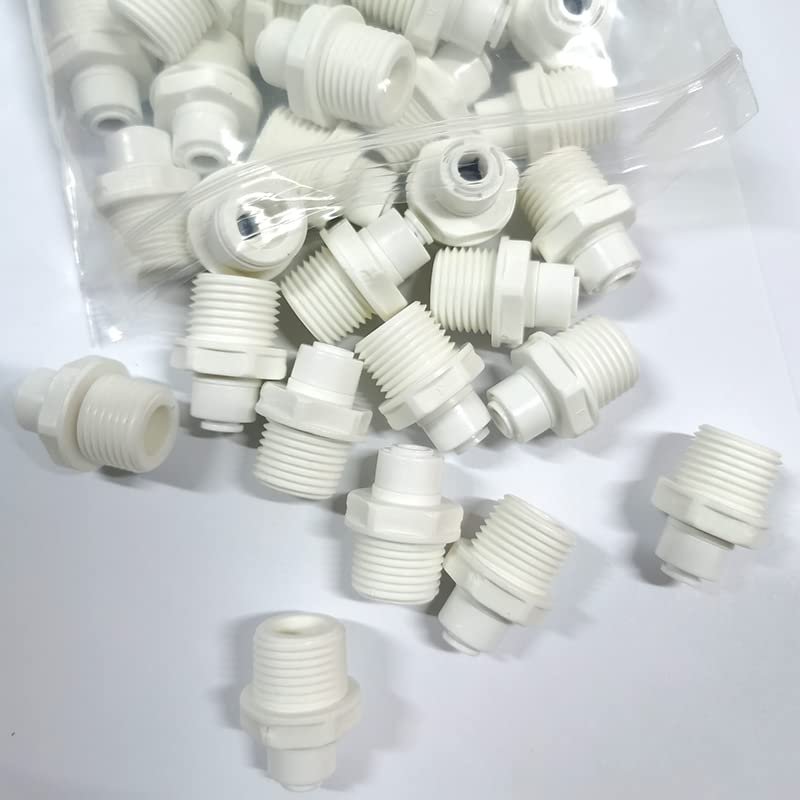 1 2 In Npt Male Thread To 4 Push Fit Tube Quick Connect Fittings For Ro Reverse Osmosis 100 Pack