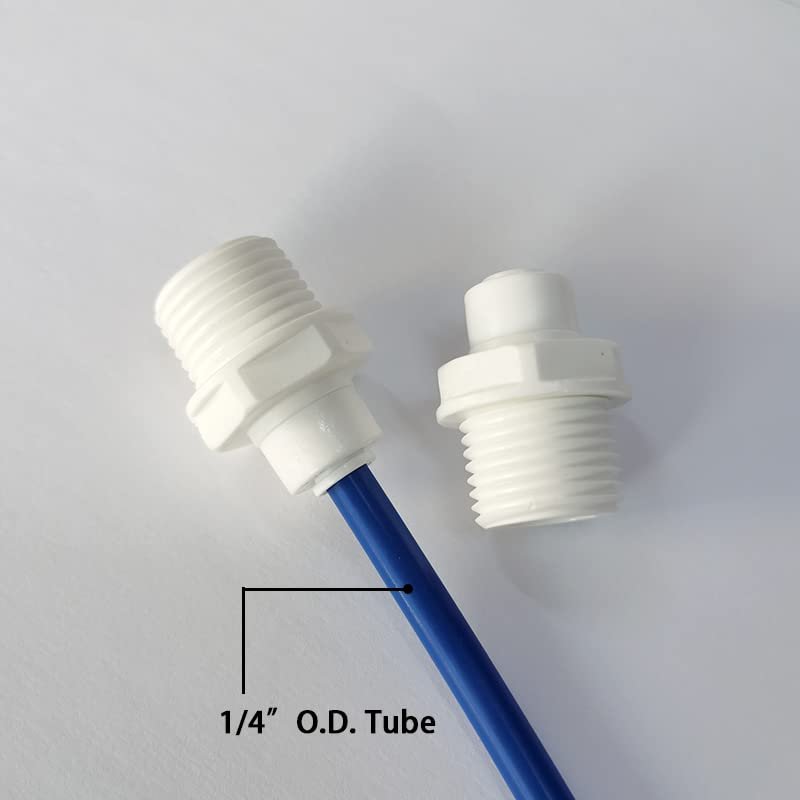 1 2 In Npt Male Thread To 4 Push Fit Tube Quick Connect Fittings For Ro Reverse Osmosis 100 Pack