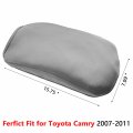 Boxcheer Armrest Cover For Toyota Camry 2007-2011 Leather Central Console Box Protector Pad Gray White Stitch