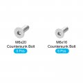 Uxcell Hex Socket Countersunk Flat Head Screws M6x16mm And M6x20mm Bolts 316 Stainless Steel 10pcs