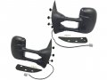 Power Tow Mirror Set 2 Piece Manual Telescopic Dual Swing Black Textured Compatible With 2009-2014 Ford E-250 