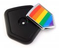 Pride Gay Lesbian Flag Car Truck Black Shield Grill Badge Grille Chrome Emblem 2 6 X 3 1