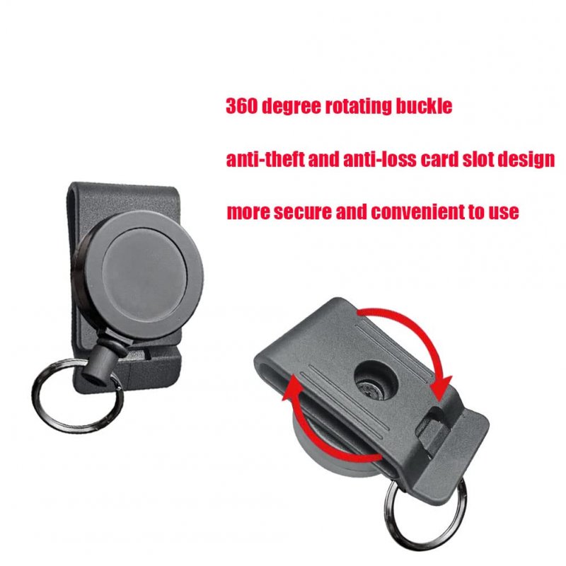 Qinwuwu Xxhong 2pcs Heavy-duty Buckle Waist Key Chain Multi-tool Lock Belt Clip Retractable Stainless Steel Ring Anti-theft And