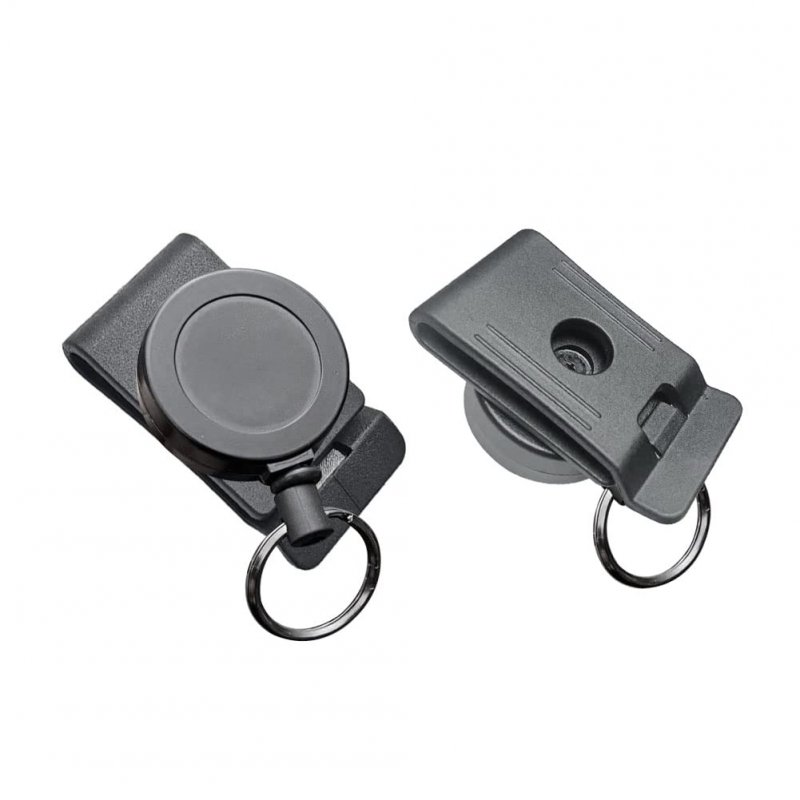 Qinwuwu Xxhong 2pcs Heavy-duty Buckle Waist Key Chain Multi-tool Lock Belt Clip Retractable Stainless Steel Ring Anti-theft And
