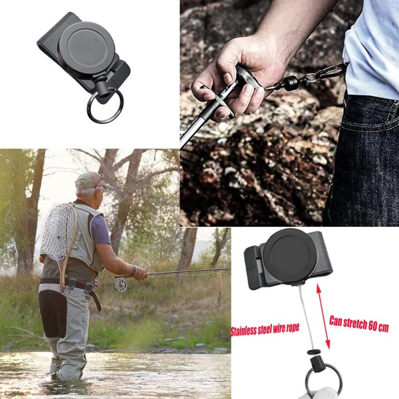Qinwuwu Xxhong 2pcs Heavy-duty Buckle Waist Key Chain Multi-tool Lock Belt Clip Retractable Stainless Steel Ring Anti-theft And