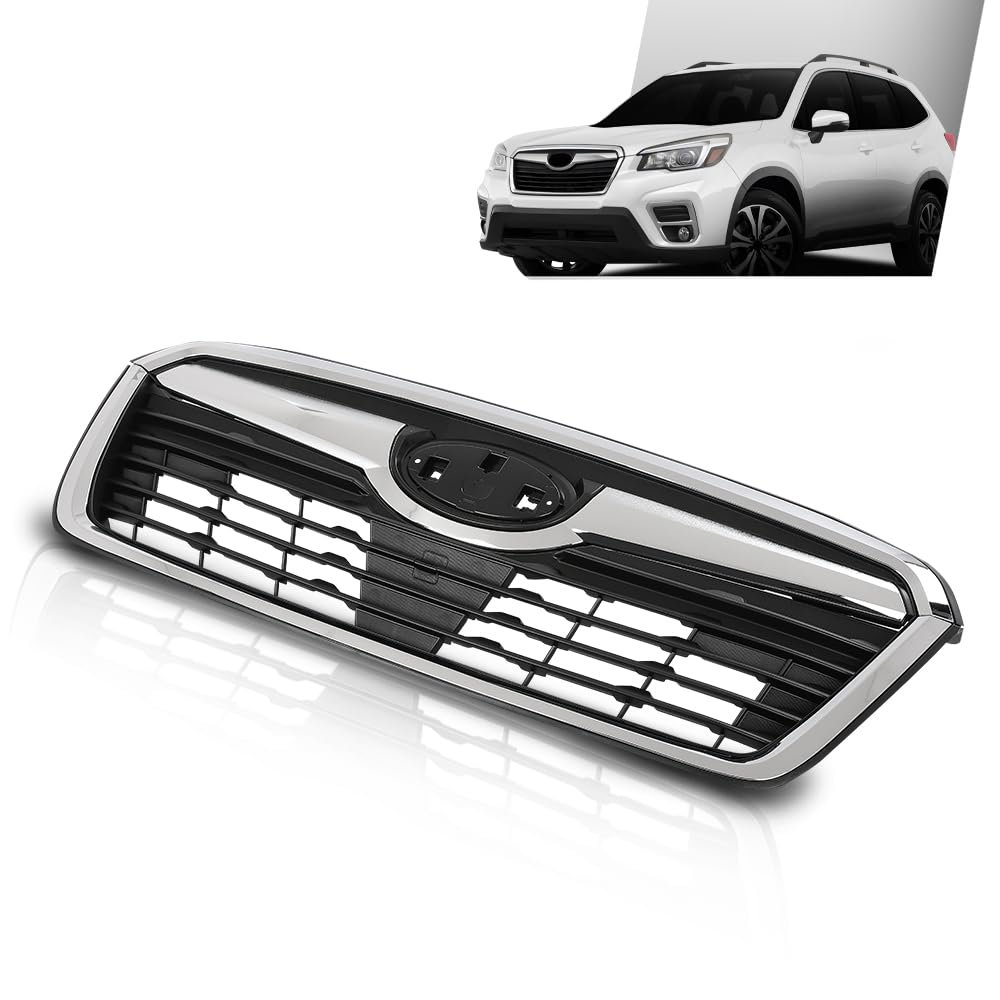Front Bumper Grille Grill Assembly With Chrome Trim For Subaru Forester 2019 2021 Part Number 91121sj110 91121sj130 Black And