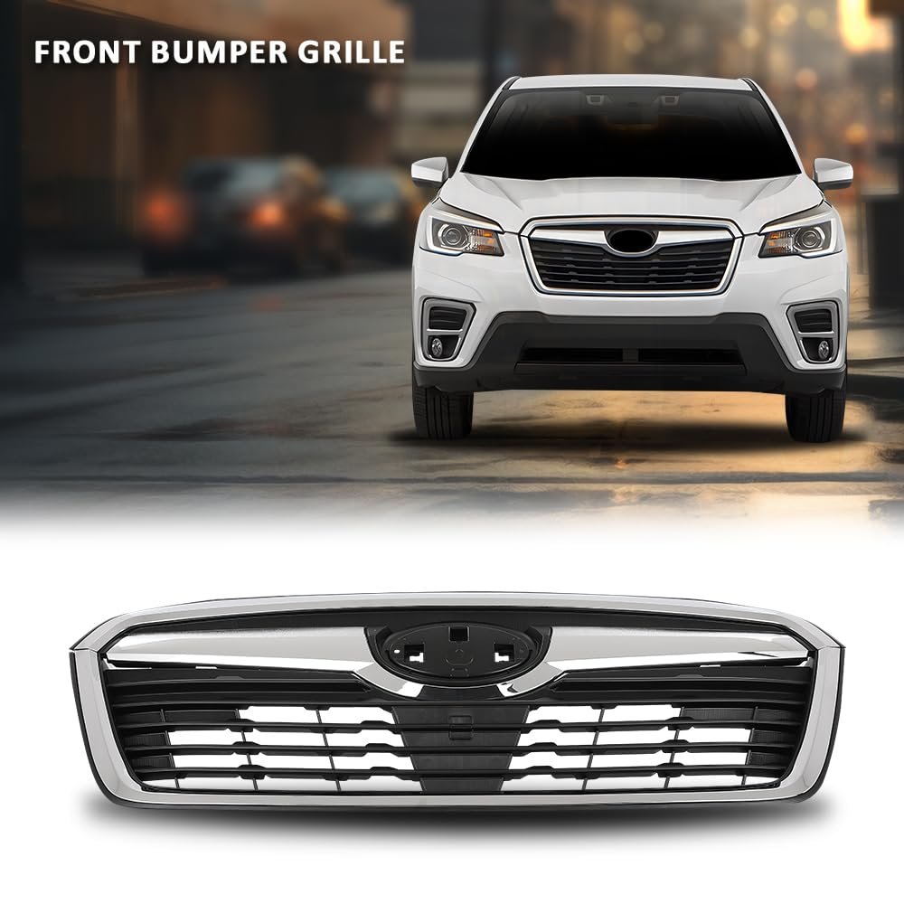 Front Bumper Grille Grill Assembly With Chrome Trim For Subaru Forester 2019 2021 Part Number 91121sj110 91121sj130 Black And