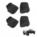 Wflnhb Artificial Leather Front Driver And Passenger Side Bottom Top Lean Back Seat Cover Black Replacement For F250 F350 F450