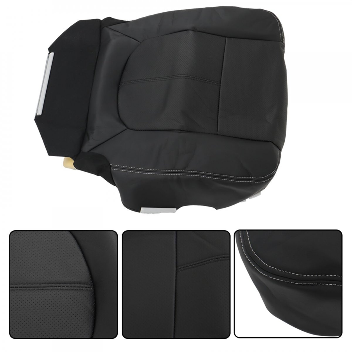 Seat Cover Replacement For F250 F350 F450 F550 Lariat 2011 2016 Black Artificial Leather Front Driver And Passenger Side Bottom
