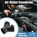 X Autohaux 60mm Car Heater Warm 3 Way Air Ducting Elbow Pipe Y Shape Outlet Connector Black Nylon