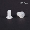 Uxcell M4x8mm Threaded Nylon Screws Phillips Cross Flat Head Machine Bolts 100pcs