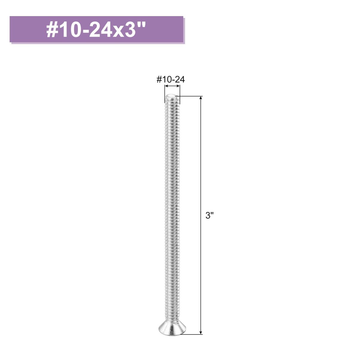 10 Pcs 10-24x3 Inches Machine Screws Phillips Pan Cross Head Fasteners Bolts 304 Stainless Steel Silver For Wall Socket House