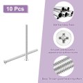 10 Pcs 10-24x3 Inches Machine Screws Phillips Pan Cross Head Fasteners Bolts 304 Stainless Steel Silver For Wall Socket House