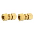 2pcs Brass Compression Tube Fitting 12mmx10mm Od Connector Npt Thread Union Connectors Sleeves Ferrules Straight Coupling 
