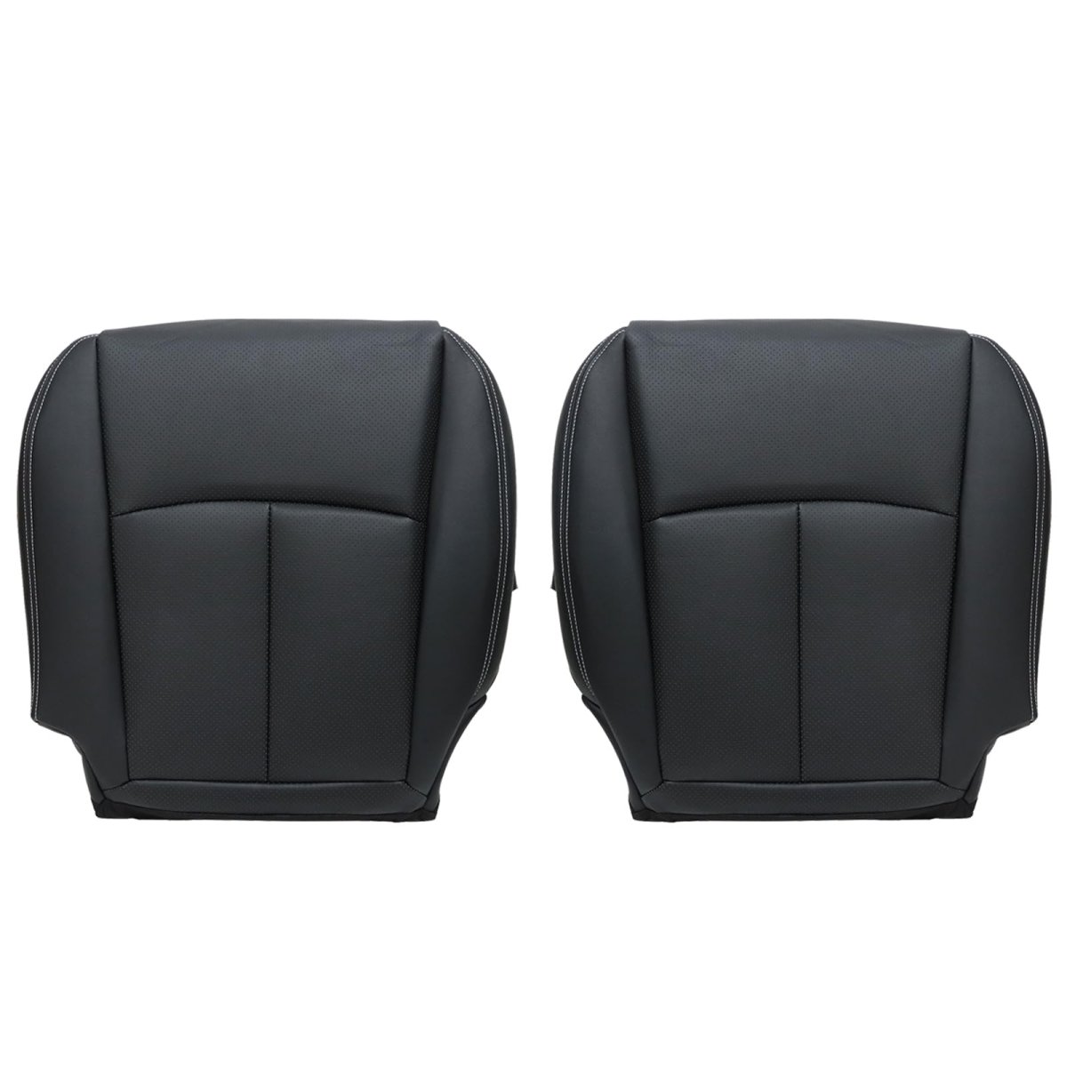 Driver And Passenger Side Bottom Perforated Leather Seat Covers Black For Infiniti Q50 2014 2015 2016 2017 2018 2019 2020 Fits