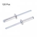 Uxcell Blind Rivets Aluminum Pull Core Decoration 5mm Diameter 20mm Grip Length Silver Tone 120pcs