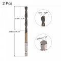 Uxcell 2 Pcs High Speed Steel Hex Shank Twist Drill Bit 6mm Drilling Dia With 1 4 Inch 114mm Length