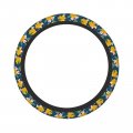 Lemons And Flowers Steering Wheel Covers Tropical Summer Fruit Citrus Tree Yellow Green Black Non Slip Neoprene Car Wrap Cover 
