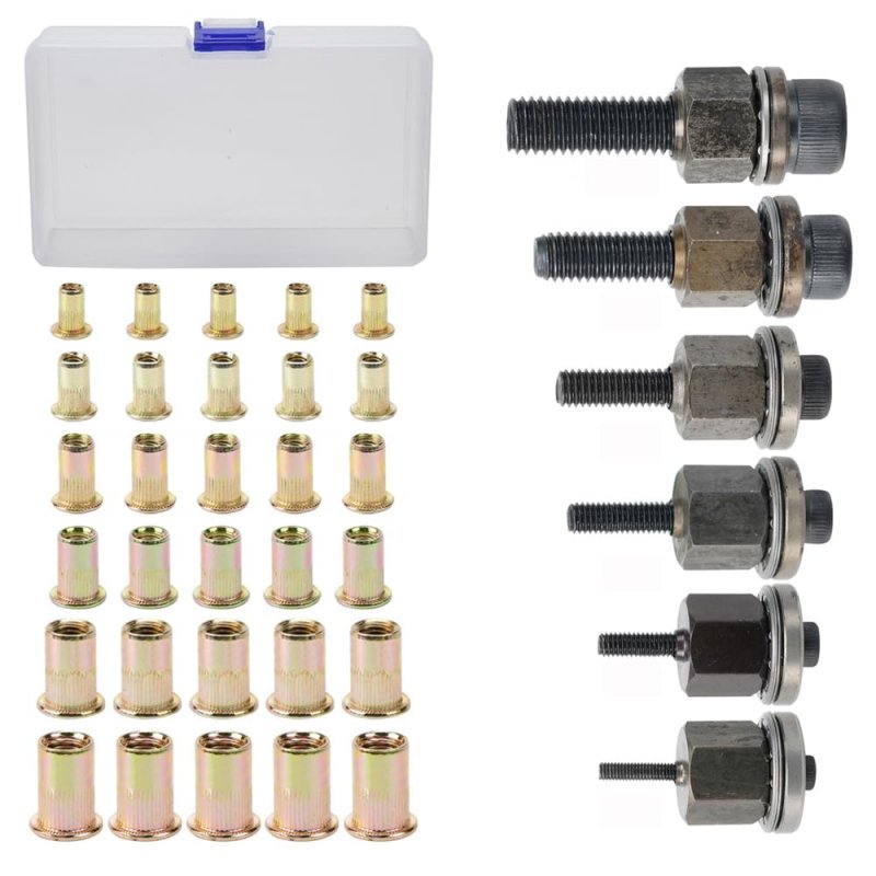 Imeshbean Hand Rivet Nut Tool Manualer Rivnut Accessory Metric Sae With 30pcs Steels Professional Rivet Nut Kit For Nuts M3 M4