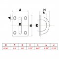 Uxcell 304 Stainless Steel 6mm Thick Ring Square Sail Shade Pad Eye Plate Boat Rigging 4pcs
