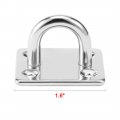 Uxcell 304 Stainless Steel 6mm Thick Ring Square Sail Shade Pad Eye Plate Boat Rigging 4pcs