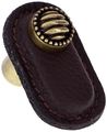 Vicenza Designs K1171 Sanzio Leather Lines And Dots Knob Large Brown Antique Brass 